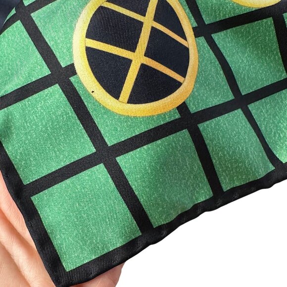 Bvlgari Silk Scarf Vintage Gondola Designer Davide Pizzigoni Blue Green 34" x 34 - Picture 9 of 12